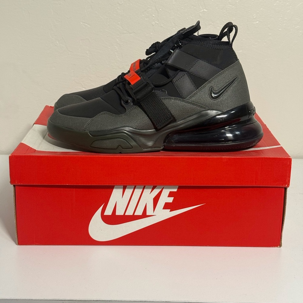 Nike Black and Gray High-Top Athletic Sneakers with Strap